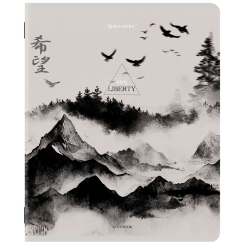 Тетради ДЭК А5 48 л. КОМПЛЕКТ 5 шт. BRAUBERG скоба, клетка, матовая ламинация, CALM NATURE, 404951