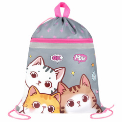 Мешок для обуви BRAUBERG, с петлей, светоотражающая полоса, 2 отделения, 46х36 см, "Hi there", 273449