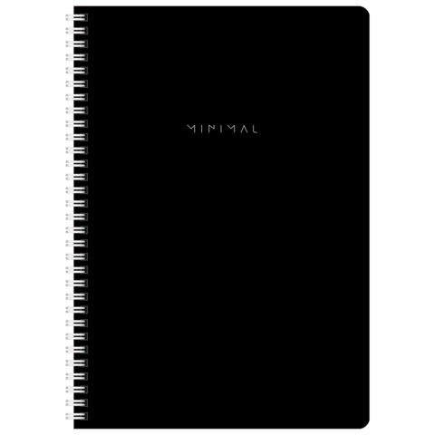 Тетради ДЭК А4 96 л. КОМПЛЕКТ 2 шт. BRAUBERG гребень, клетка, матовая ламинация, MINIMAL CLASSIC, 404878