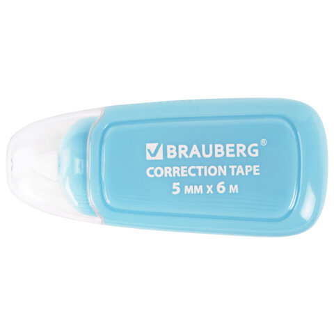 Корректирующая лента BRAUBERG COMPACT PLUS PASTEL, 5 мм х 6 м, корпус ассорти, блистер, 270551