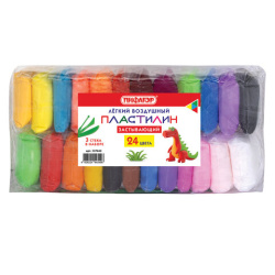 Пластилин супер лёгкий воздушный застывающий 24 цвета, 210 г, 3 стека, ПИФАГОР, 107040
