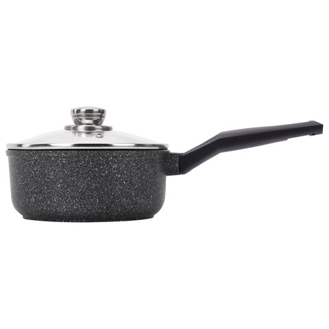 Ковш 1,6 л с крышкой и ручкой, пятислойное антипригарное покрытие, ГАРДАРИКА "Орион", 1616-04-10, 1616-18-10