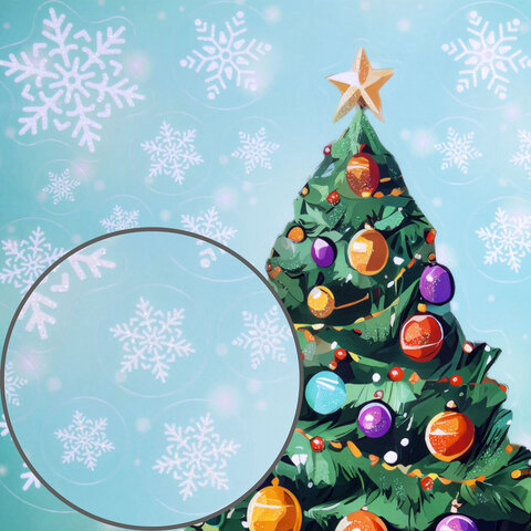 Наклейка для окон двусторонняя, 30х38 см, "Новогодняя ель", глиттер, серебро, ЗОЛОТАЯ СКАЗКА, 592577