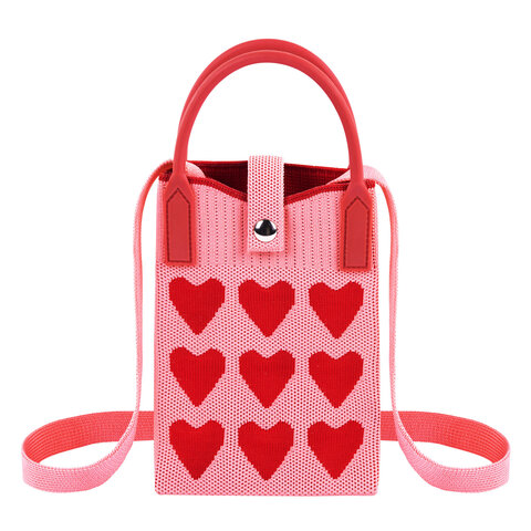 Сумочка-органайзер повседневная HEIKKI KNIT (ХЕЙКИ) кросс боди, вязаная, 17х12х5 см, "Hearts", 273795