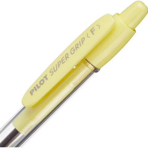 Ручка шариковая автомат. с грипом PILOT Super Grip, СИНЯЯ, желтые детали, линия 0,21 мм, BPGP-10R-F, BPGP-10R-F Y