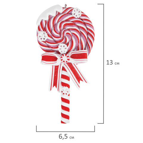 Украшение ёлочное (1 шт.) "Леденцы", 6,5х13 см, полимерная глина, ассорти 2 дизайна, ЗОЛОТАЯ СКАЗКА, 592407