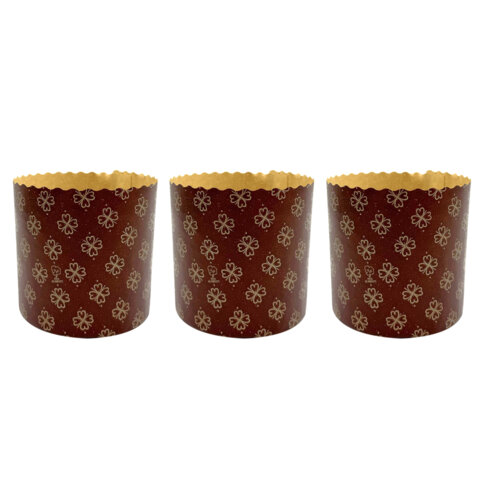 Форма бумажная для выпечки пасхального кулича "Клевер", КОМПЛЕКТ 3 шт., 9х9 см, ЗОЛОТАЯ СКАЗКА, 592659