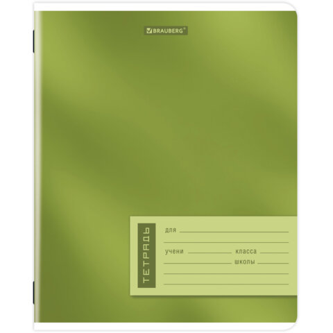 Тетрадь 12 л. BRAUBERG клетка, обложка картон, ONE COLOUR, 107776