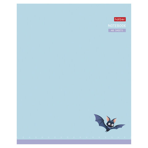 Тетрадь А5 48 л., HATBER скоба, клетка, Soft-touch ламинация, "Мышонок Creepy" (микс в спайке), 092145, 48Т5лВ1