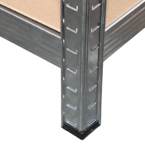 Стеллаж металлический BOOMHOUSE (БУМХАУС) безболтовой, 1800x900x400 мм, 5 полок МДФ, серебристый, 291412