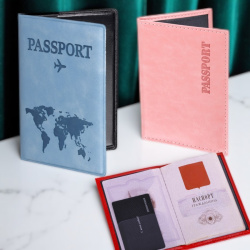 Обложка для паспорта экокожа, мягкая вставка изолон, "PASSPORT", отделение для карточек