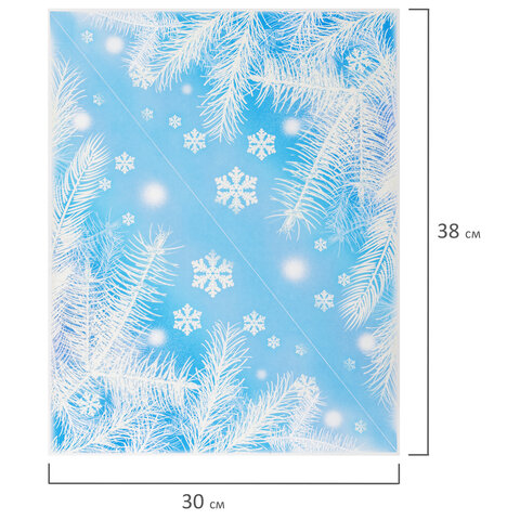 Украшение для окон и стекла ЗОЛОТАЯ СКАЗКА "Морозные узоры 2", 30х38 см, ПВХ, 591224