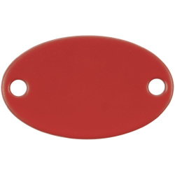 Шильдик металлический Alfa Oval, красный, 1,5х2,5 см