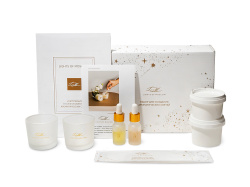 Набор для создания 2-х ароматических свечей: амбра и табак/маракуйя, сандал и пачули, Размер С лого, Цвет белый