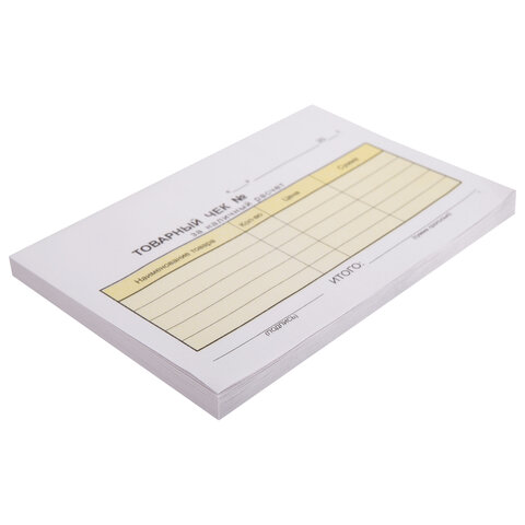 Товарный чек 2-слойный самокопирующийся, А6 110х143 мм, КОМПЛЕКТ 5 книжек по 50 шт., STAFF, 130288