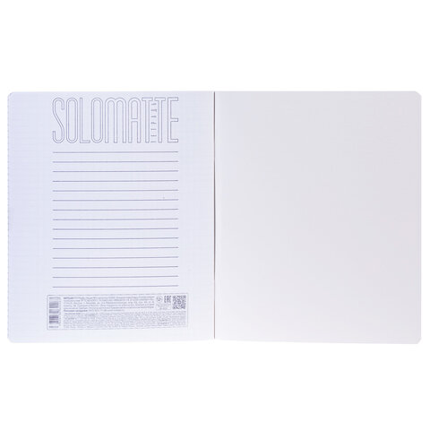 Тетрадь А5, 96 л., HATBER, скоба, клетка, soft-touch ламинация, "СОЛО_Эвкалиптовый мед", 096334, 96Т5лВ1