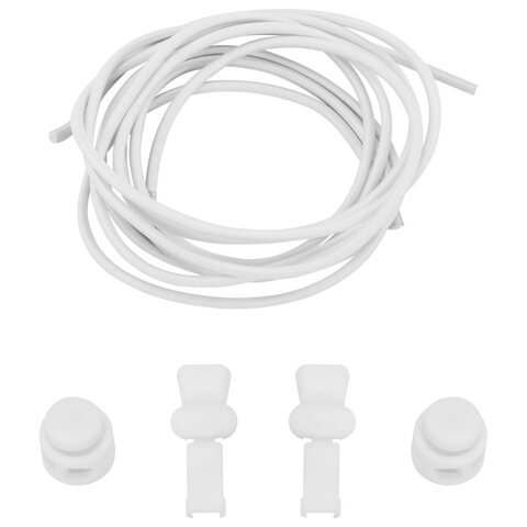 Шнурки круглые спортивные с фиксатором, 100 см, цвет БЕЛЫЙ, SHEGRA, 701720