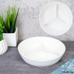 Блюдо менажница 3 секции 16,5 см / WE-16 /уп 36/