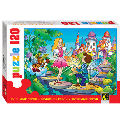 Пазл картонный 120 элементов, "Любимые герои", АССОРТИ, поле 23х16,5 см, STEP PUZZLE