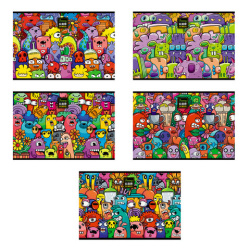 Альбом для рисования А4 24 л., скоба, TWIN-лак, ПЗБМ, 205х295 мм, "Куча Монстров" (микс в спайке), 44055