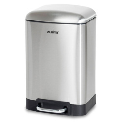 Ведро мусорное с педалью 6л, крышка с доводчиком, стальное БЕЗ ОТПЕЧАТКОВ, LAIMA ULTRA, 701567