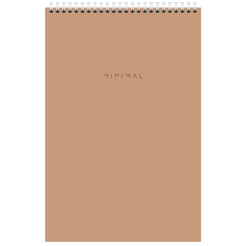 Блокнот БОЛЬШОЙ ФОРМАТ А4 198х297 мм, 80 л., гребень, подложка, клетка, BRAUBERG "Minimal Classic", 116424