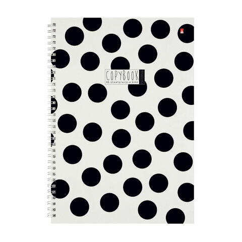 Тетрадь А4 96 л. АЛЬТ гребень, клетка, глянцевая ламинация, "BLACK&WHITE" (3 вида), 7-96-1354