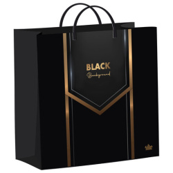 Пакет с пластиковой ручкой, мягкий пластик, 26х24 см, "Черный бэкграунд", 140 мкм, н00269763