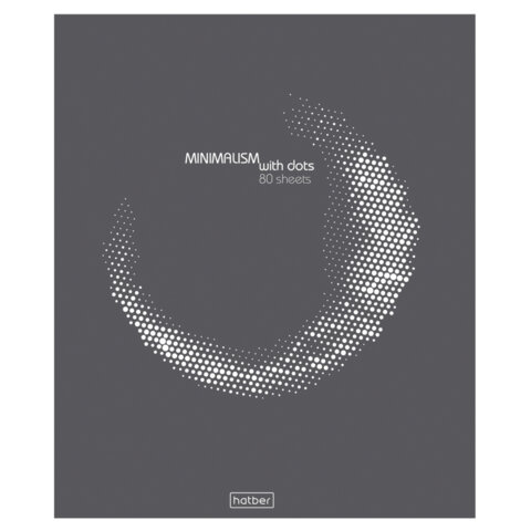 Тетрадь обложка пластик с печатью, А5 80л. скоба, линия, HATBER, Минимализм и точка (микс), 090202, 80Т5В2пл