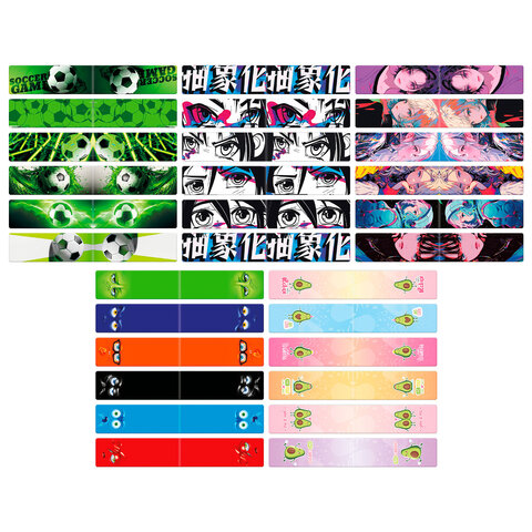 Закладки для книг МАГНИТНЫЕ, "АССОРТИ 5 ДИЗАЙНОВ МИКС", набор 6 штук, 60x20 мм, FUNSTER, 116652