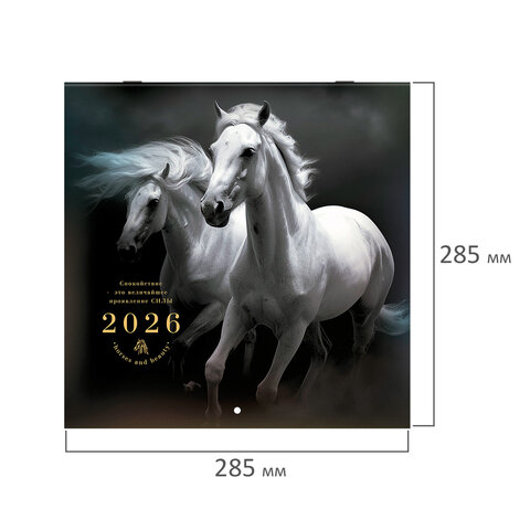 Календарь настенный перекидной 2026 г., BRAUBERG, 12 листов, 28,5х28,5 см, "Символ года", 116928