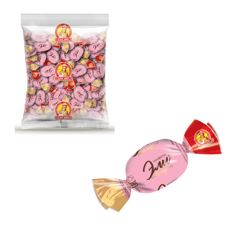 Конфеты шоколадные СЛАВЯНКА "Эли", в темном шоколаде с молочно-кремовой начинкой, 1000 г, 30576