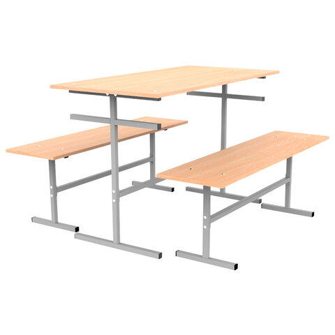 Скамья на 3 места "ССТ 1500", 1500х300х420 мм, каркас металл, сиденье ЛДСП бук