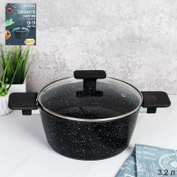 Кастрюля-жаровня 3,4 л с антипригарным покрытием/ цветная коробка / CL-415-3 /уп/ 22 см