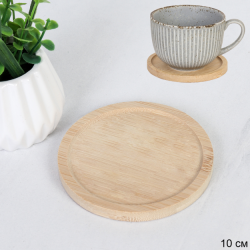 Блюдце под кружку 10 см / 6-20 /уп 288/ бамбук