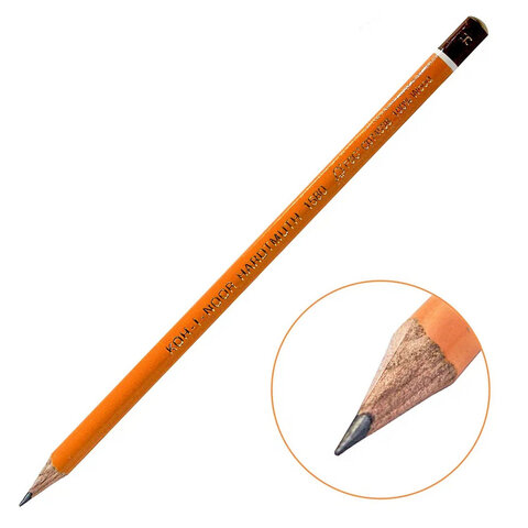 Карандаши чернографитные KOH-I-NOOR "1580", НАБОР 3 шт., B-H, без резинки, заточенные, блистер, 1580003001BLRU