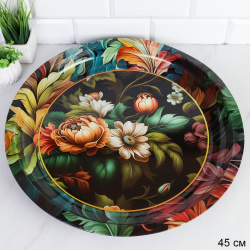 Поднос круглый 45 см металл Эмаль/ M-621 /уп 60/