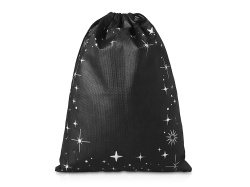Мешок из спанбонда с новогодним дизайном «Twinkle», Цвет черный
