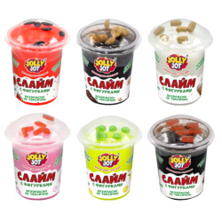 Слайм с фигурками, вкусняшки, 200 г, НАБОР 6 шт., JOLLY JOT, 666670