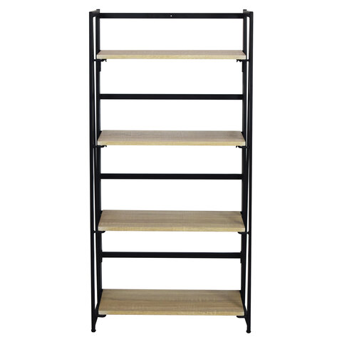 Стеллаж на металлокаркасе BRABIX "LOFT SH-001", 600х300х1250 мм, складной, цвет дуб натуральный, 641230