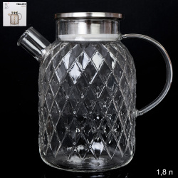 Кувшин 1800 мл стеклянный / LCWJ5904 /уп 36/ Металлическая крышка