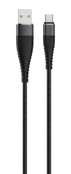 Кабель SOLID, USB 2.0 - Type-C, 1.2м, 2.1A, черный, OLMIO