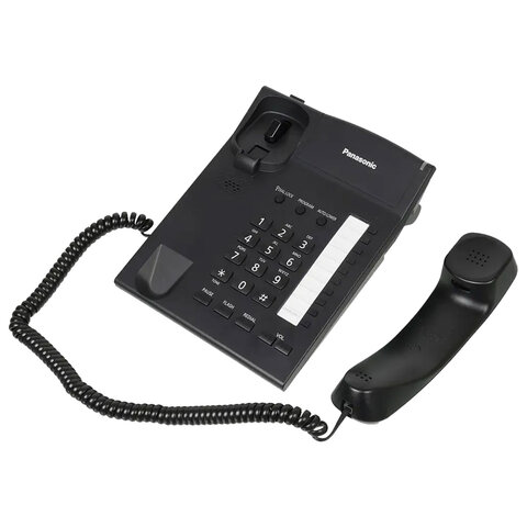 Телефон PANASONIC KX-TS2382RUB, память 10 ном., тональный/импульсный режим, повтор, чёрный