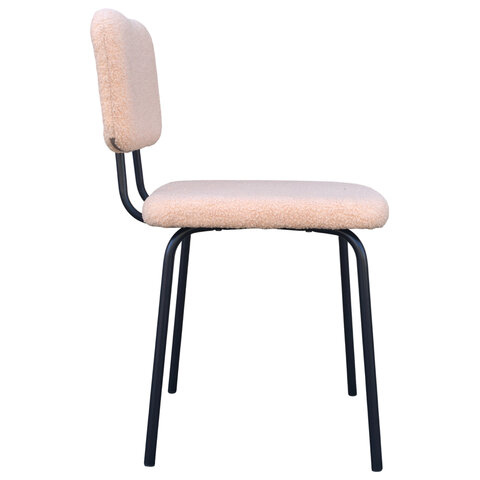 Стулья BRABIX "Ideal CF-080", КОМПЛЕКТ 4 шт., черный каркас, букле бежевый, 533255