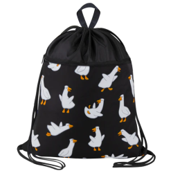 Мешок для обуви BRAUBERG БОЛЬШОЙ, с ручкой, карман на молнии, сетка, 49х41 см, "Crazy geese", 274638
