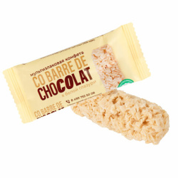 Конфеты мультизлаковые CO BARRE DE CHOCOLAT с белой глазурью, 135 г, УТ-00032332