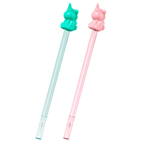 Ручка с топпером с блёстками шариковая масляная FUNSTER (ФАНСТЕР) "SHINY MIX", СИНЯЯ, корпус ассорти, узел 0,7 мм, линия 0,35 мм, 144371