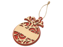 Подвеска «Новогодний шар», Цвет натуральный/красный