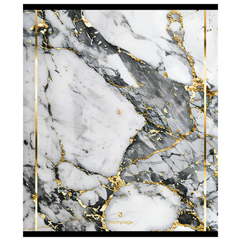 Тетрадь А5 48 л., ПЗБМ, скоба, клетка, матовая ламинация, "Камень и металл" (микс в спайке), 22143