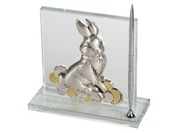 Настольный прибор «Удачное приобретение», Цвет черный, серебристый